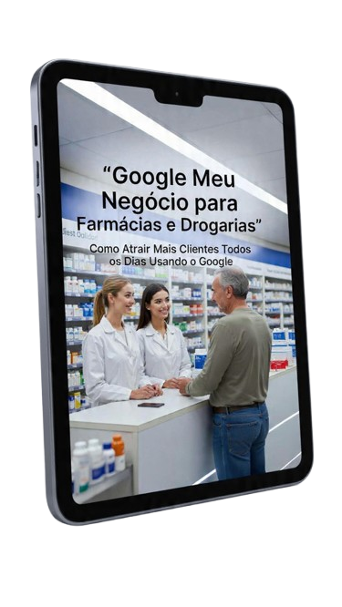 Google Meu Negócio para farmácias. Ebook no iPad.